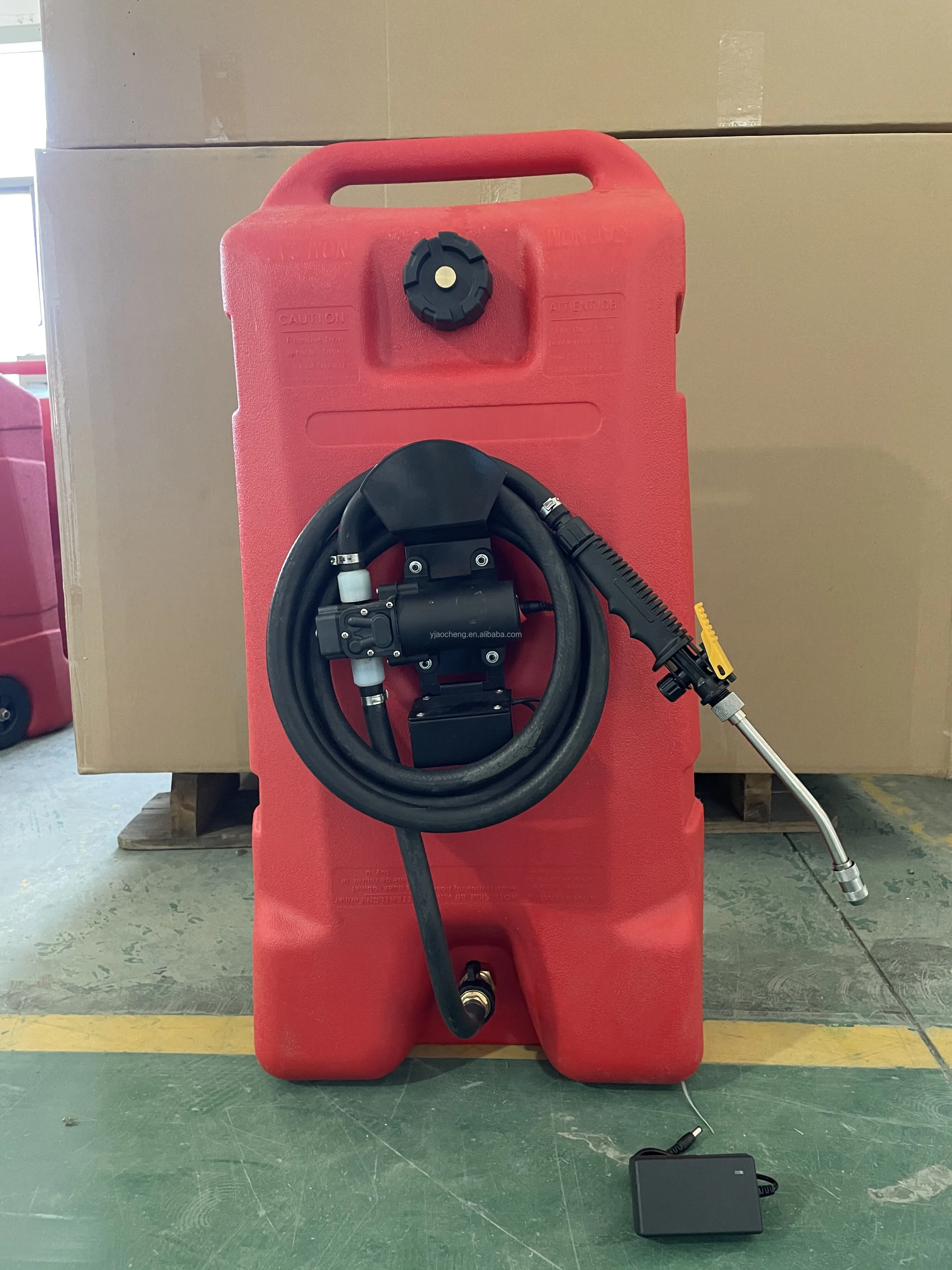 Gas Fuel Caddy Transfer Tank Container with Pump Rolling Gasoline Can / 14 Gallon
