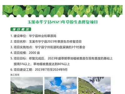 玉溪市华宁县2023年草原生态修复项目夯实区域生态基底
