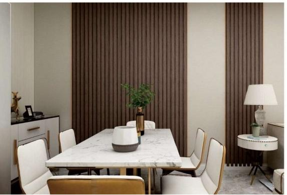 204X14MM  Customized Length Interior WPC Grilles Fluted Wall Panel