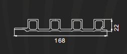 168X22MM Customized Length Interior WPC Grilles Fluted Wall Panel