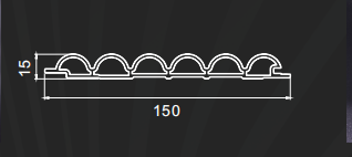 150X15MM Customized Length Interior WPC Grilles Fluted Wall Panel