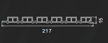 217X15MM Customized Length Interior WPC Grilles Fluted Wall Panel