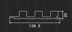 128.5X20MM    Customized Length Interior WPC Grilles Solid Fluted Wall Panel