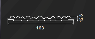 163X13MM      Customized Length Interior WPC Grilles Fluted Solid  Wall Panel