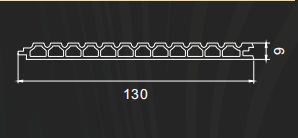 130X9MM       Customized Length Interior WPC Grilles Fluted Wall Panel