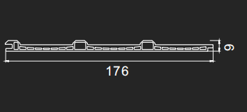 176X9MM  Customized Length Interior WPC Grilles Fluted Wall Panel
