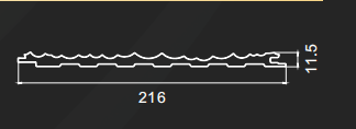 216X11.5MM    Customized Length Interior WPC Grilles Fluted Soild Wall Panel