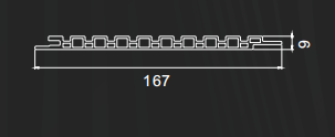 167X9MM  Customized Length Interior WPC Grilles Fluted Wall Panel