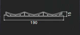 190X15MM Customized Length Interior WPC Grilles Fluted Wall Panel