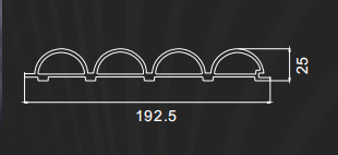 192.5X25MM   Customized Length Interior WPC Grilles Fluted Wall Panel