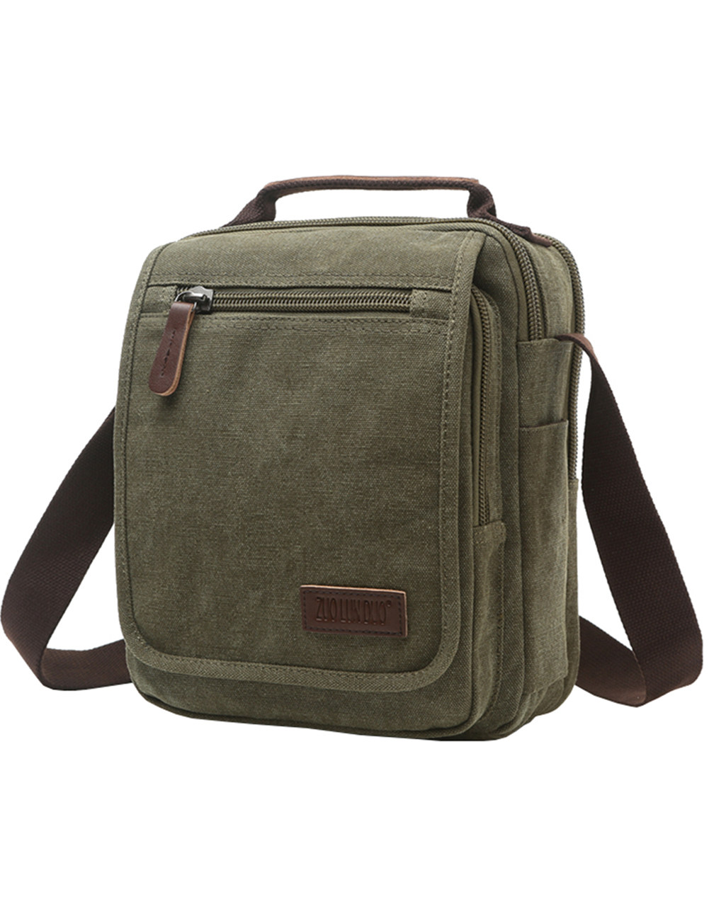 Mygreen Vertical Canvas Messenger Bag