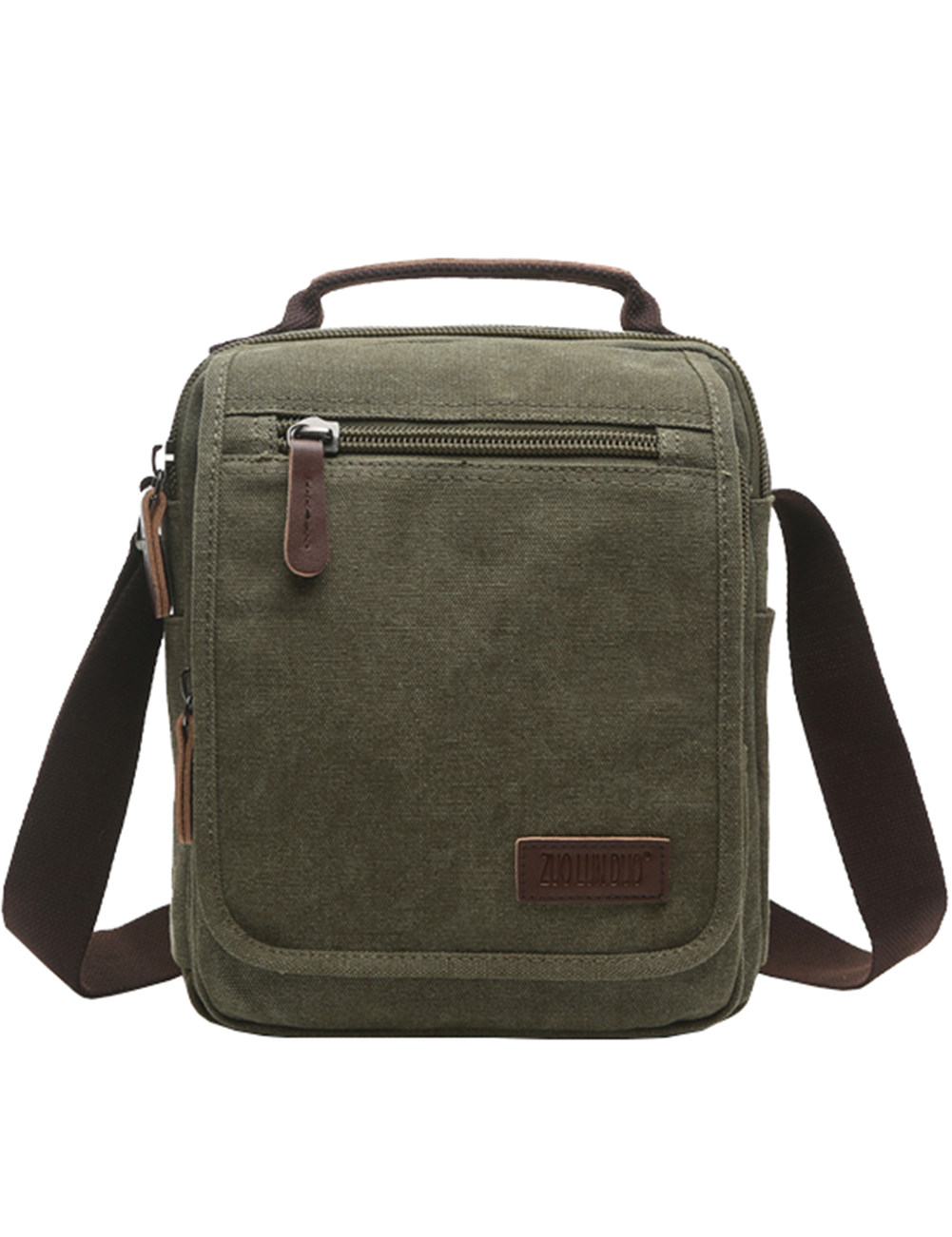 Mygreen Vertical Canvas Messenger Bag