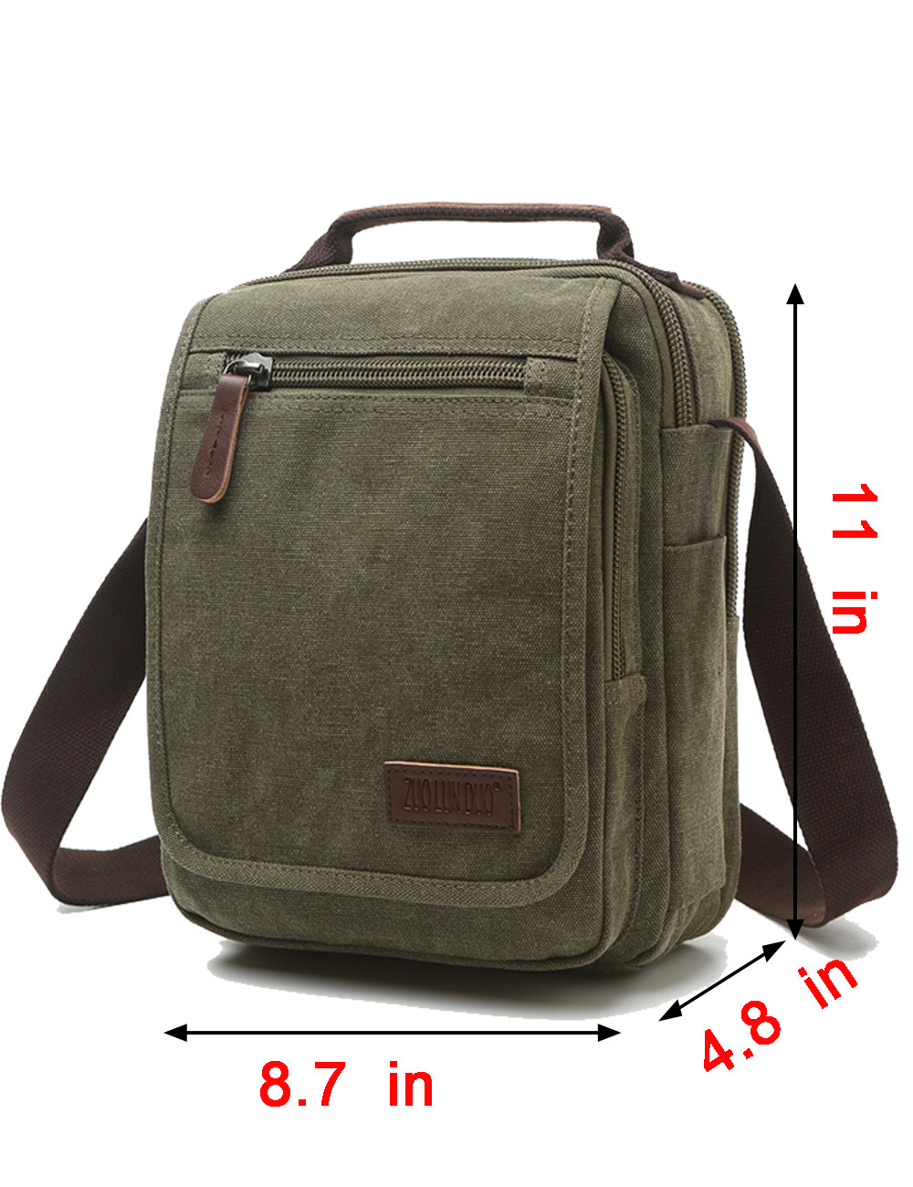 Mygreen Vertical Canvas Messenger Bag