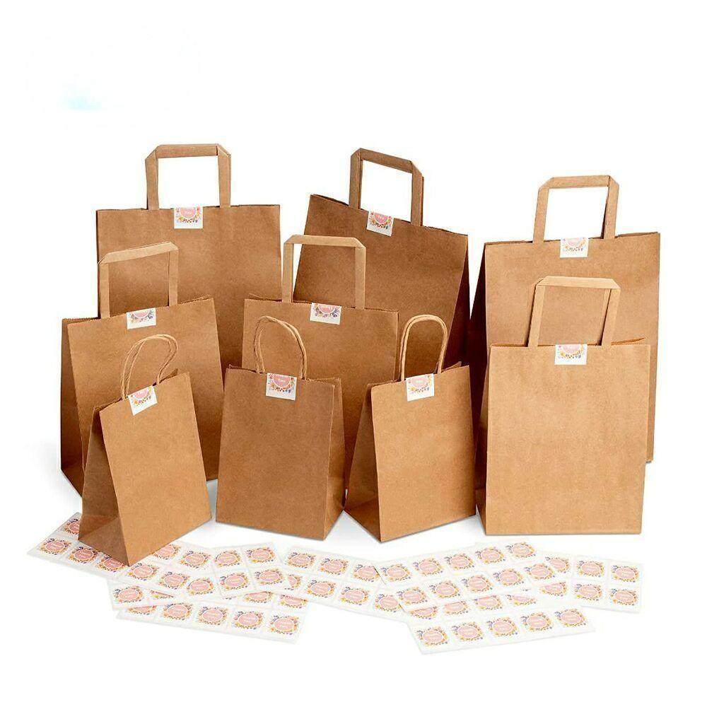 Customized logo take away white food bag fashion shopping bag brown kraft paper bags