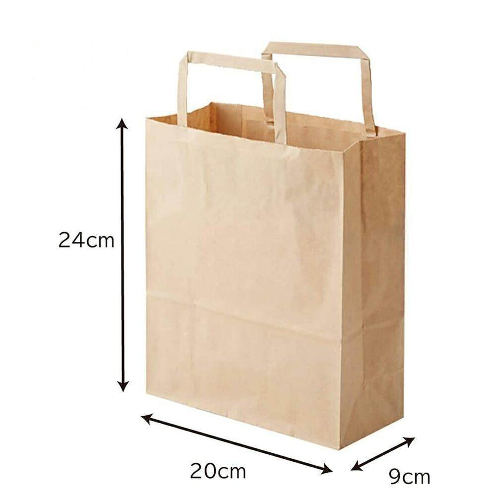 Customized logo take away white food bag fashion shopping bag brown kraft paper bags