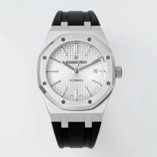 Replica Audemars Piguet Royal Oak 15400 1:1 Best Edition APS Factory White Dial Rubber Strap