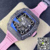 Replica Richard Mille RM35-02 11 Best Edition T+ Factory NTPT Carbon Fiber Pink Rubber Strap