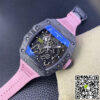 Replica Richard Mille RM35-02 11 Best Edition T+ Factory NTPT Carbon Fiber Pink Rubber Strap