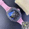 Replica Richard Mille RM35-02 11 Best Edition T+ Factory NTPT Carbon Fiber Pink Rubber Strap