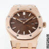 Replica Audemars Piguet Royal Oak Quartz 33MM 67650OR.OO.1261OR.01 11 Best Edition ZF Factory Brown Dial