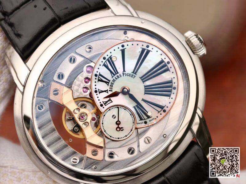 Replica Audemars Piguet Millenary 4101 15350ST.00.D002CR.02 V9 Factory 11 Best Edition Swiss ETA4101 Skeleton Dial Black Leather Strap