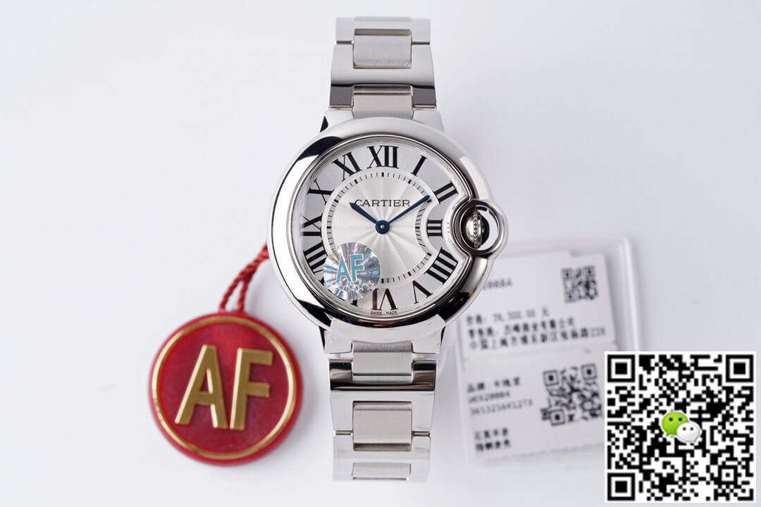 Replica Ballon Bleu De Cartier Quartz 33MM W6920084 11 Best Edition AF Factory Silver Dial