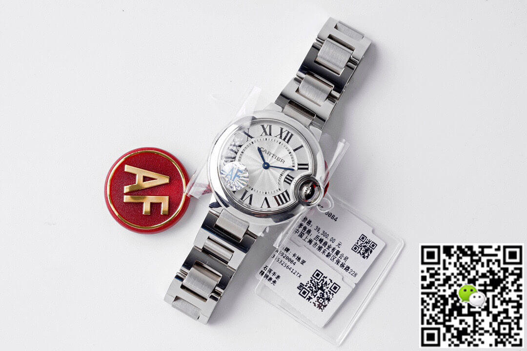 Replica Ballon Bleu De Cartier Quartz 33MM W6920084 11 Best Edition AF Factory Silver Dial