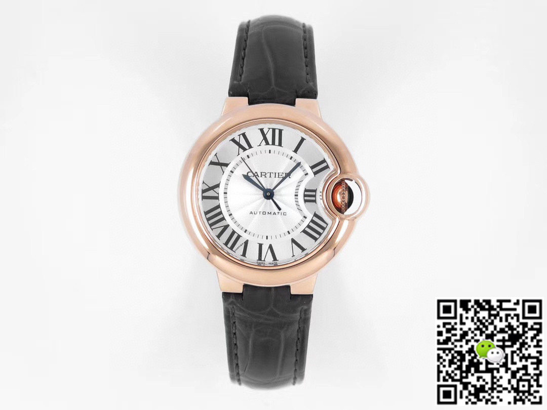 Replica Ballon Bleu De Cartier 33MM W6920069 11 Best Edition AF Factory Rose Gold Case