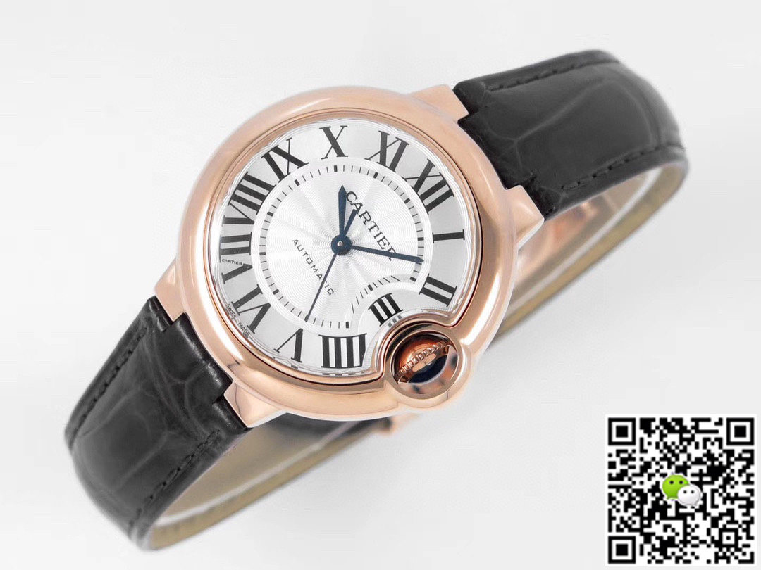 Replica Ballon Bleu De Cartier 33MM W6920069 11 Best Edition AF Factory Rose Gold Case