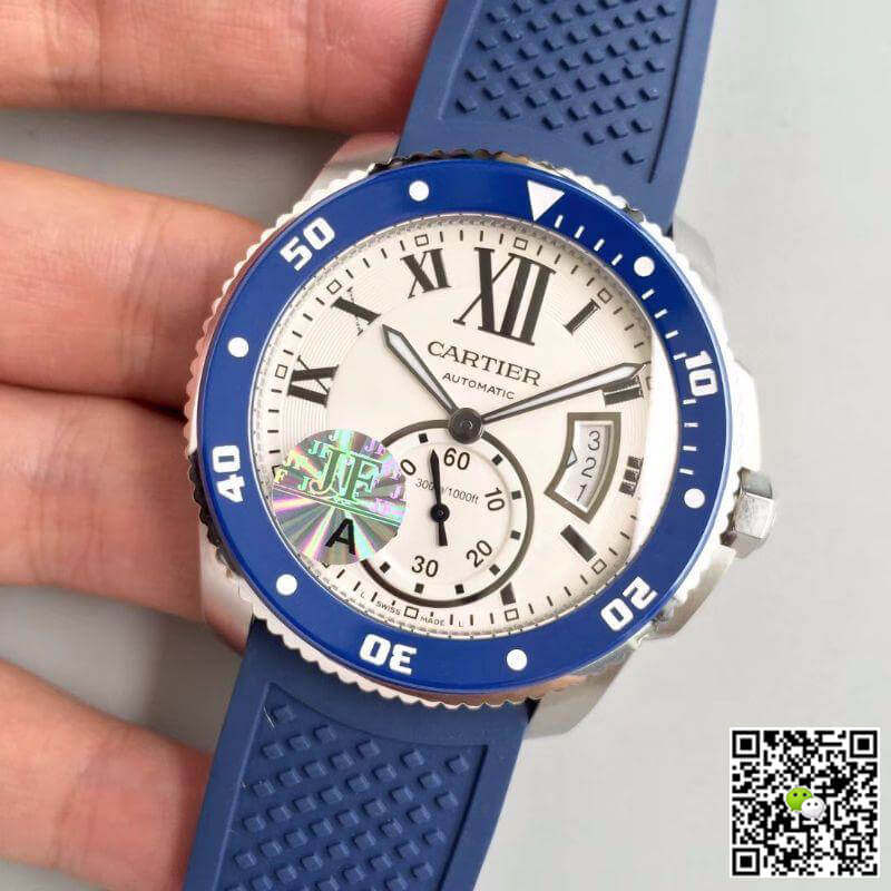 Replica Calibre De Cartier Diver WSCA0011 JF Factory 11 Best Edition Swiss ETA2836-2 White Dial