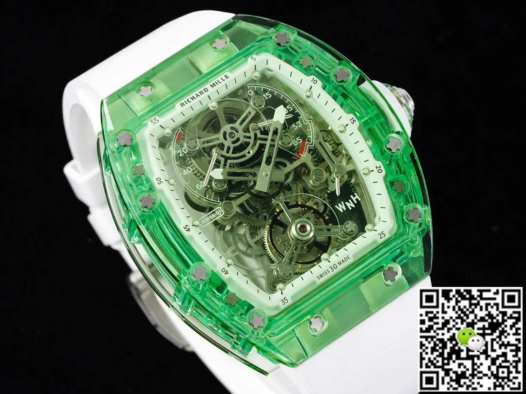 Replica Richard Mille RM 56-01 Tourbillon 11 Best Edition RM Factory Green Transparent Case