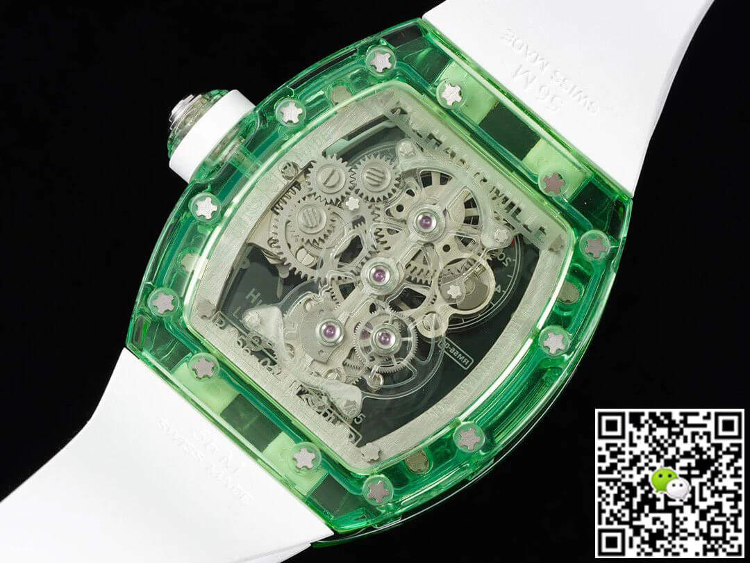 Replica Richard Mille RM 56-01 Tourbillon 11 Best Edition RM Factory Green Transparent Case