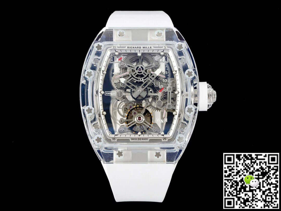 Replica Richard Mille RM 56-01 Tourbillon 11 Best Edition RM Factory White Rubber Strap