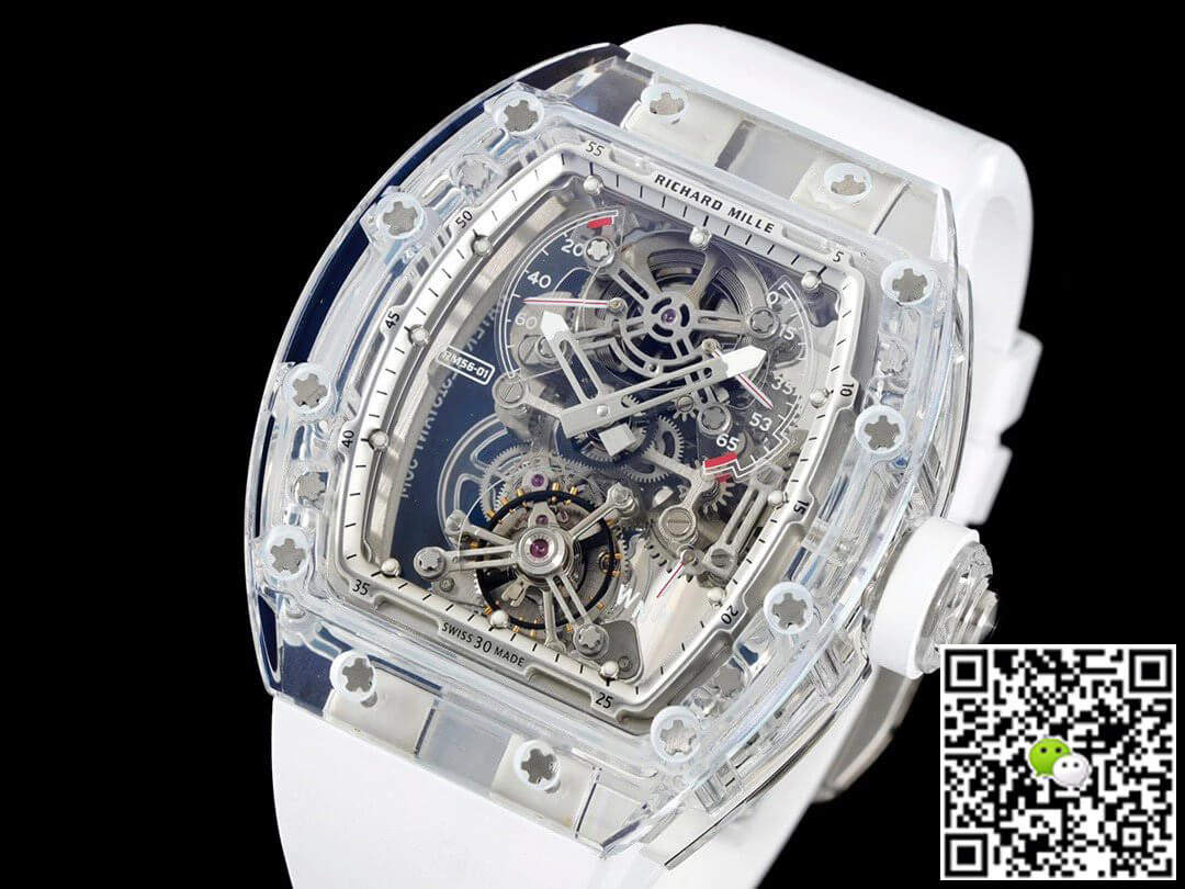 Replica Richard Mille RM 56-01 Tourbillon 11 Best Edition RM Factory White Rubber Strap