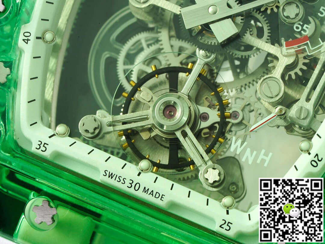 Replica Richard Mille RM 56-01 Tourbillon 11 Best Edition RM Factory Green Transparent Case