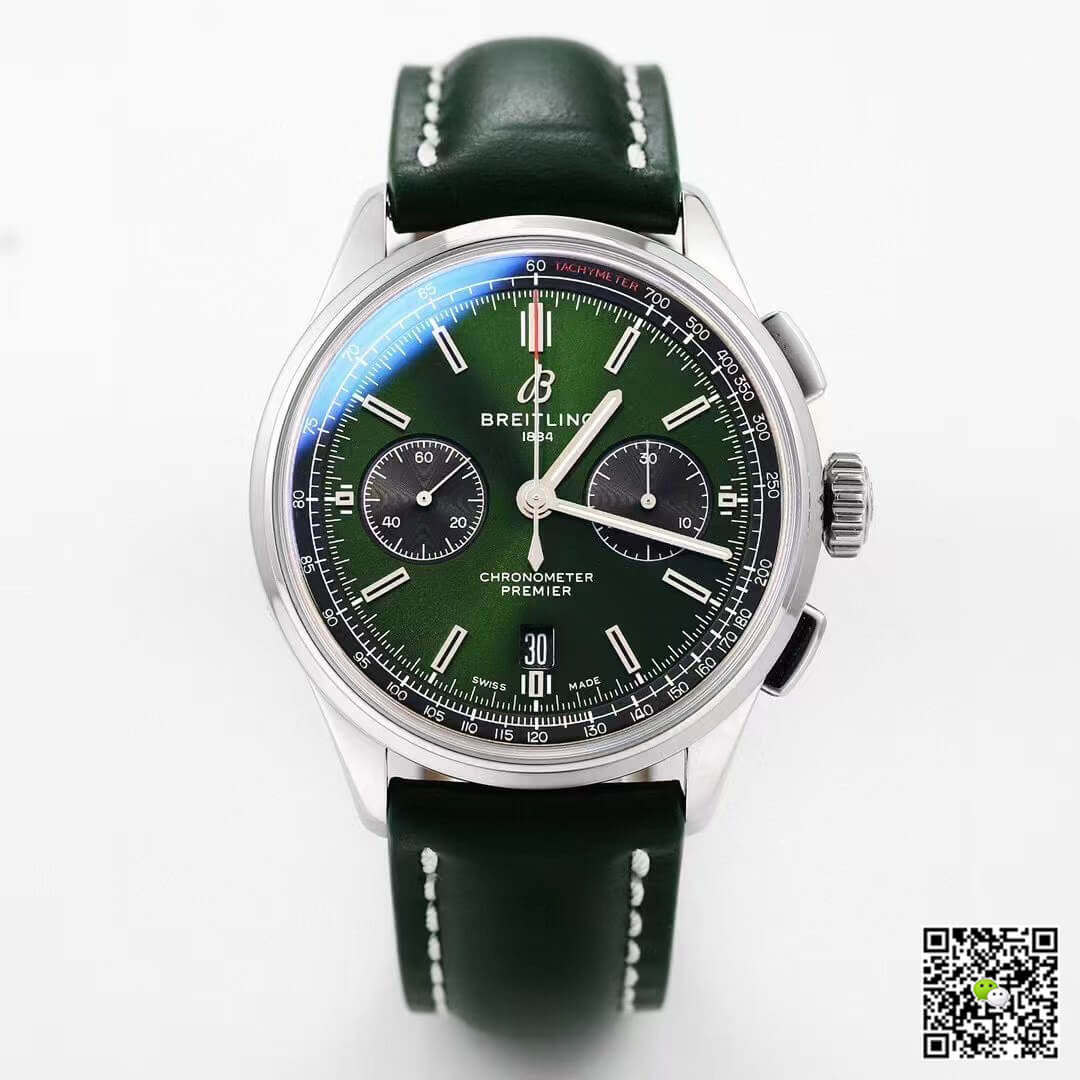 Replica Breitling Premier B01 Chronograph AB0118A11L1X1 11 Best Edition GF Factory V2 Green Dial