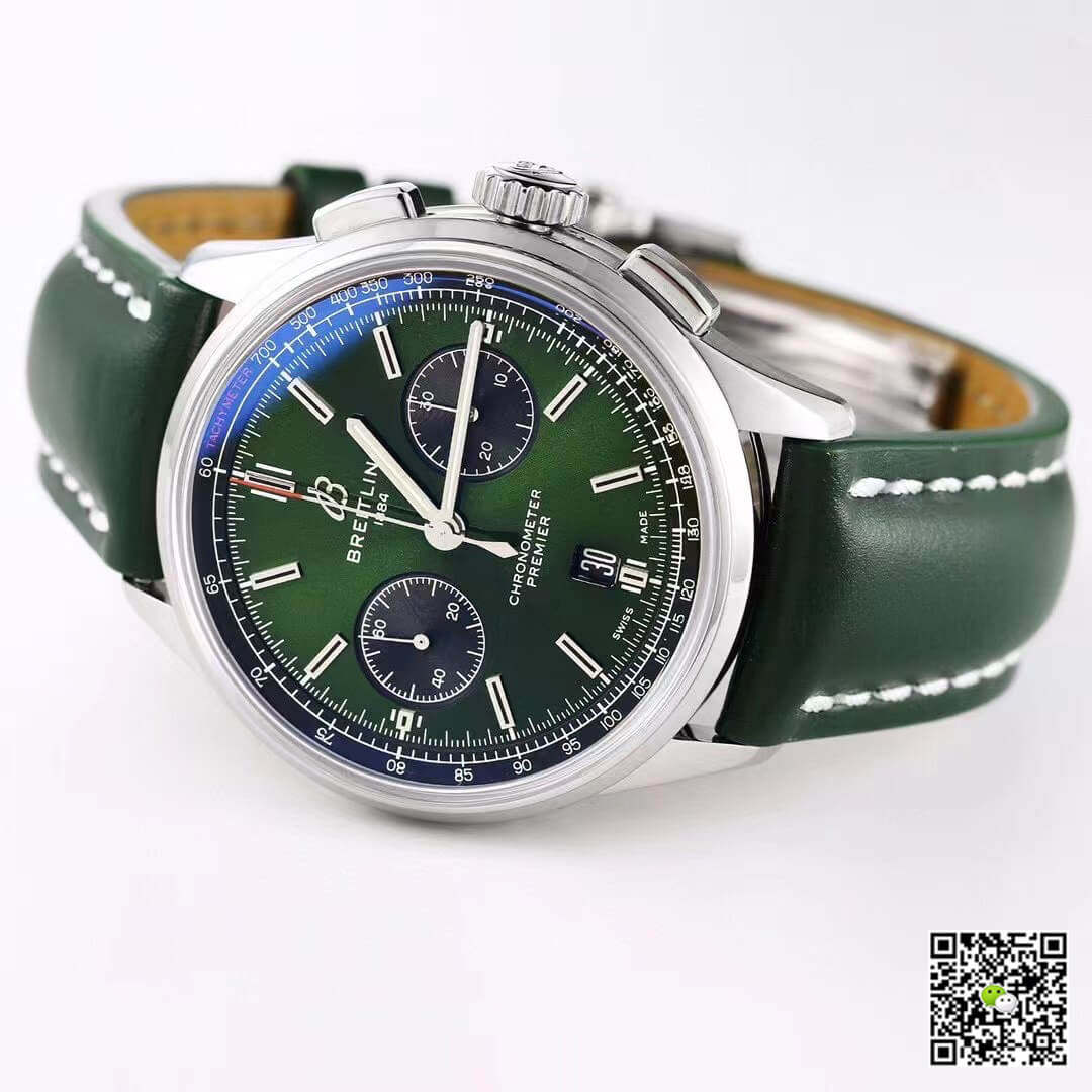 Replica Breitling Premier B01 Chronograph AB0118A11L1X1 11 Best Edition GF Factory V2 Green Dial