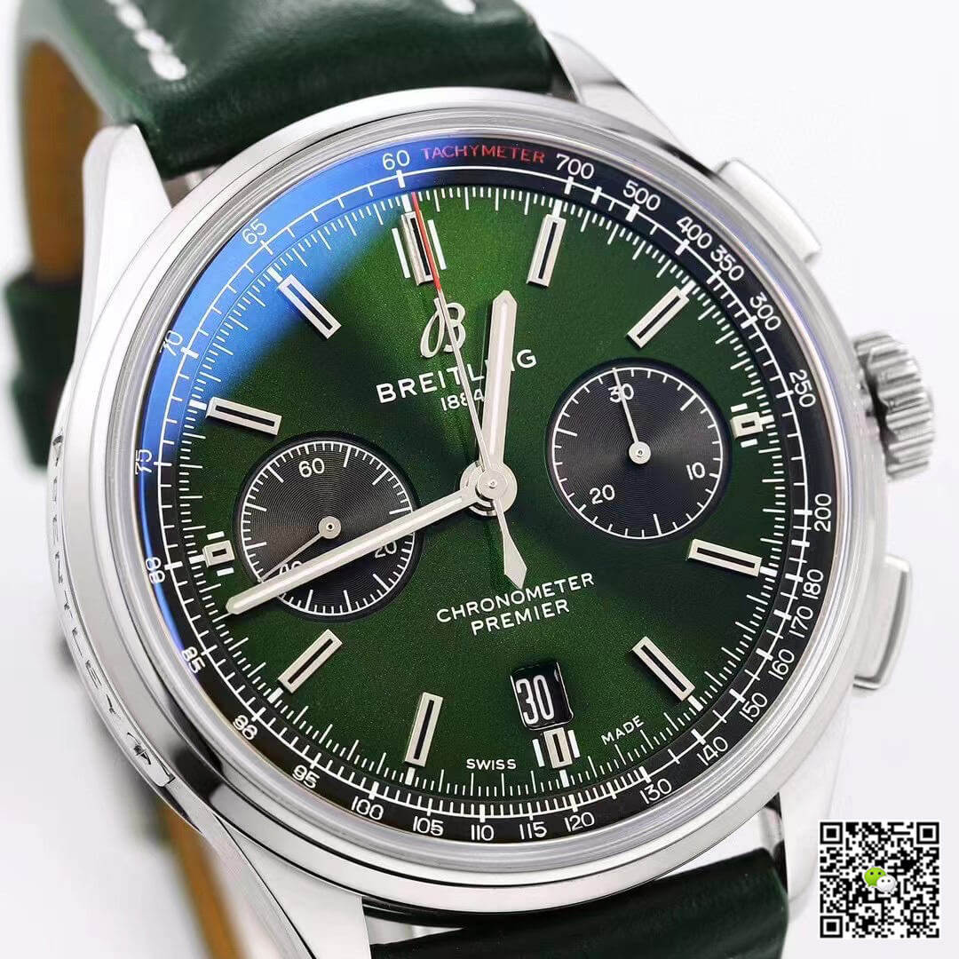 Replica Breitling Premier B01 Chronograph AB0118A11L1X1 11 Best Edition GF Factory V2 Green Dial