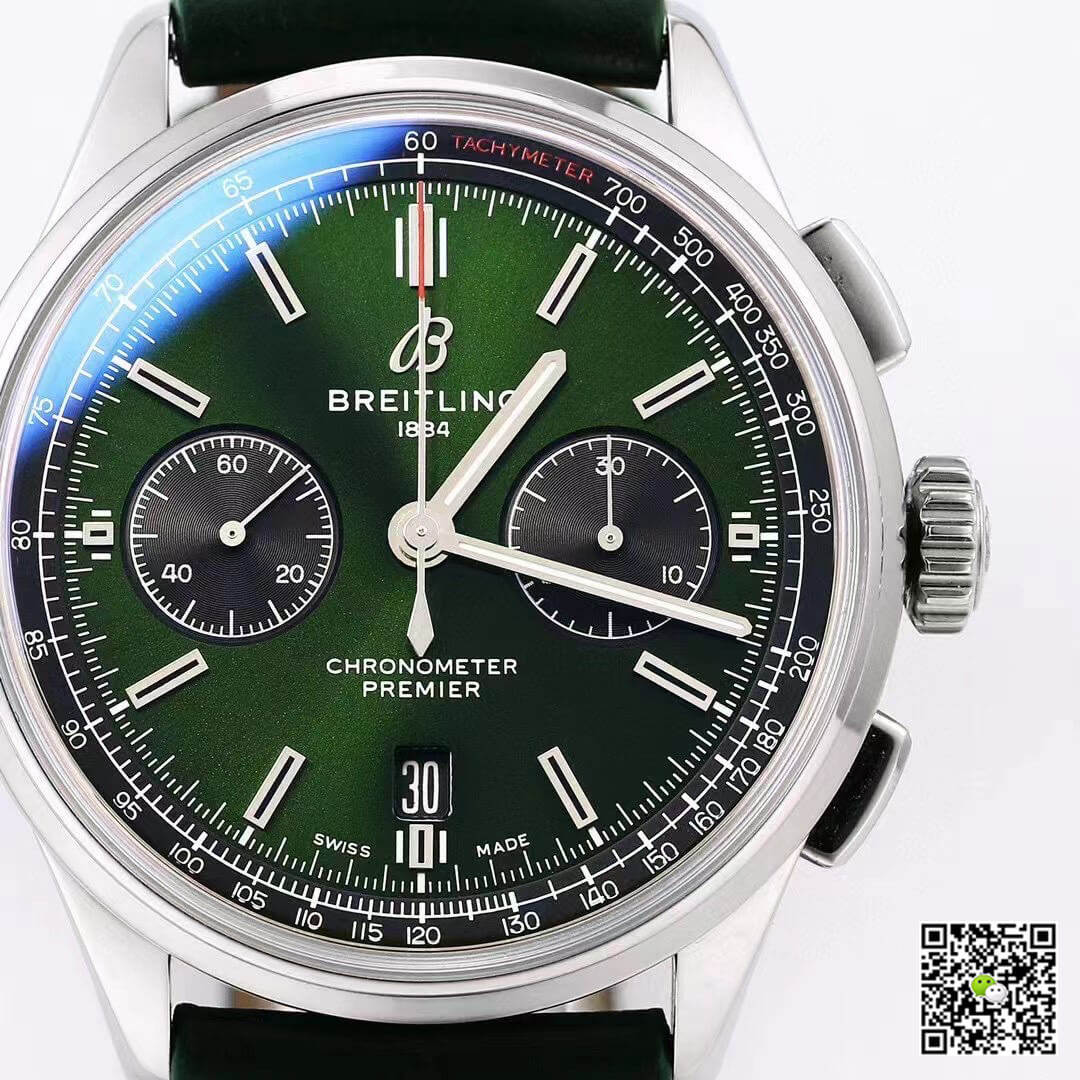 Replica Breitling Premier B01 Chronograph AB0118A11L1X1 11 Best Edition GF Factory V2 Green Dial