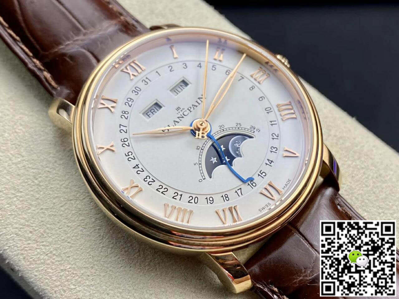 Replica Blancpain Villeret 6654-3642-55B 11 Best Edition OM Factory V3 Leather Strap