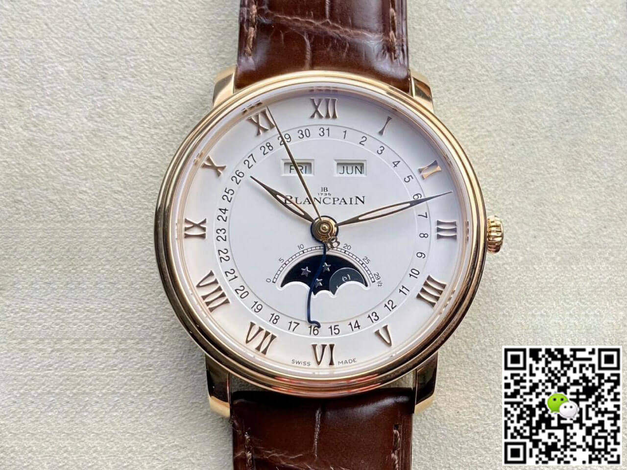 Replica Blancpain Villeret 6654-3642-55B 11 Best Edition OM Factory V3 Leather Strap