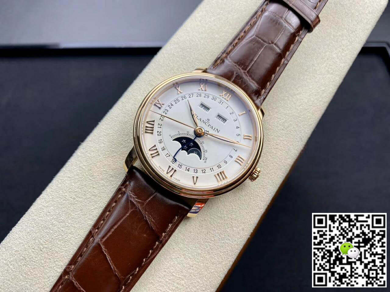 Replica Blancpain Villeret 6654-3642-55B 11 Best Edition OM Factory V3 Leather Strap