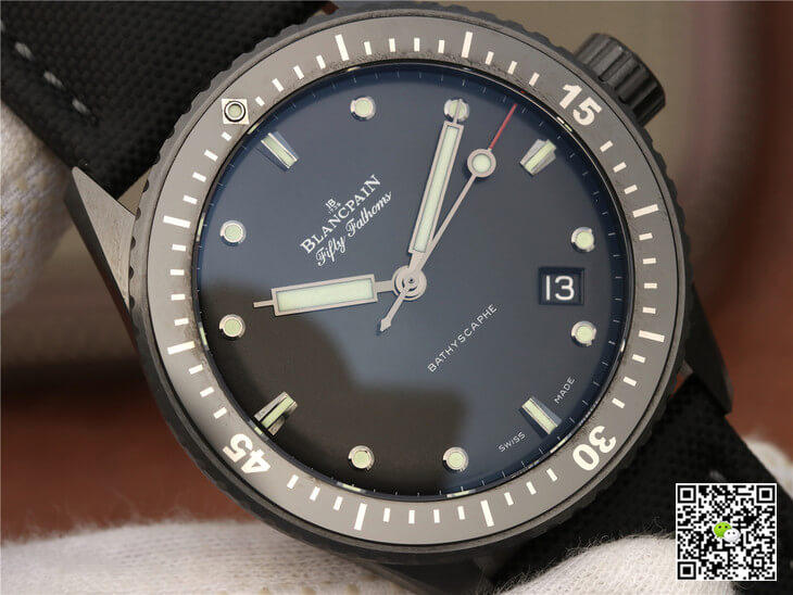 Replica Blancpain Fifty Fathoms Bathyscaphe 5000-0130-B52-B 11 Best Edition GF Factory Black Dial