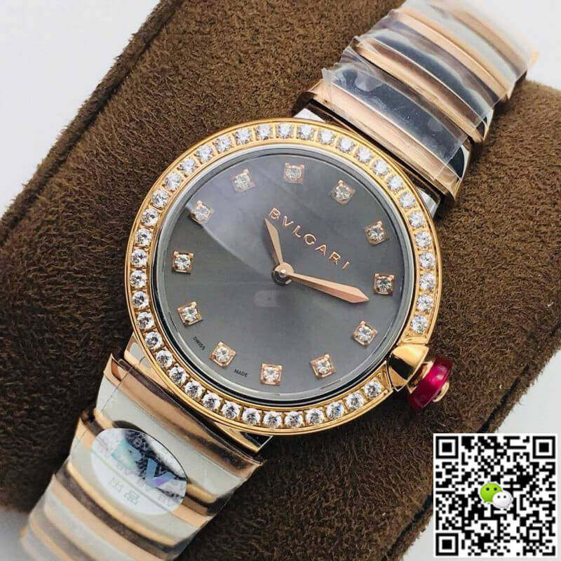 Replica Bvlgari LVCEA 11 Best Edition BV Factory Rose Gold Gray Dial