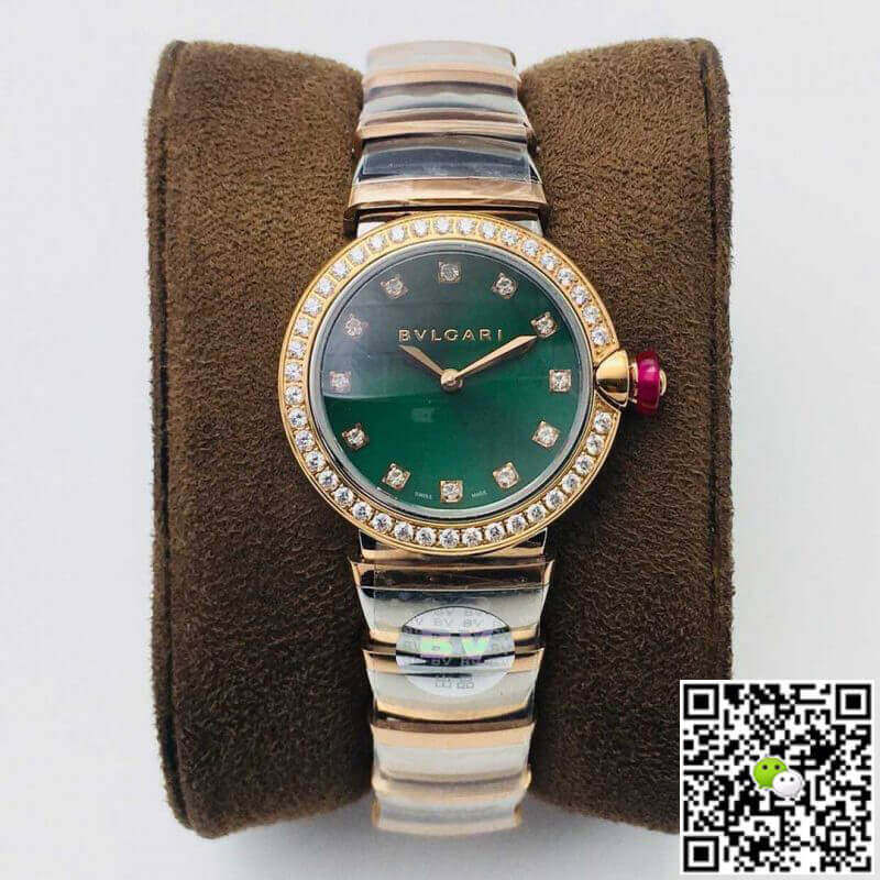 Replica Bvlgari LVCEA 11 Best Edition BV Factory Diamond-set Green Dial