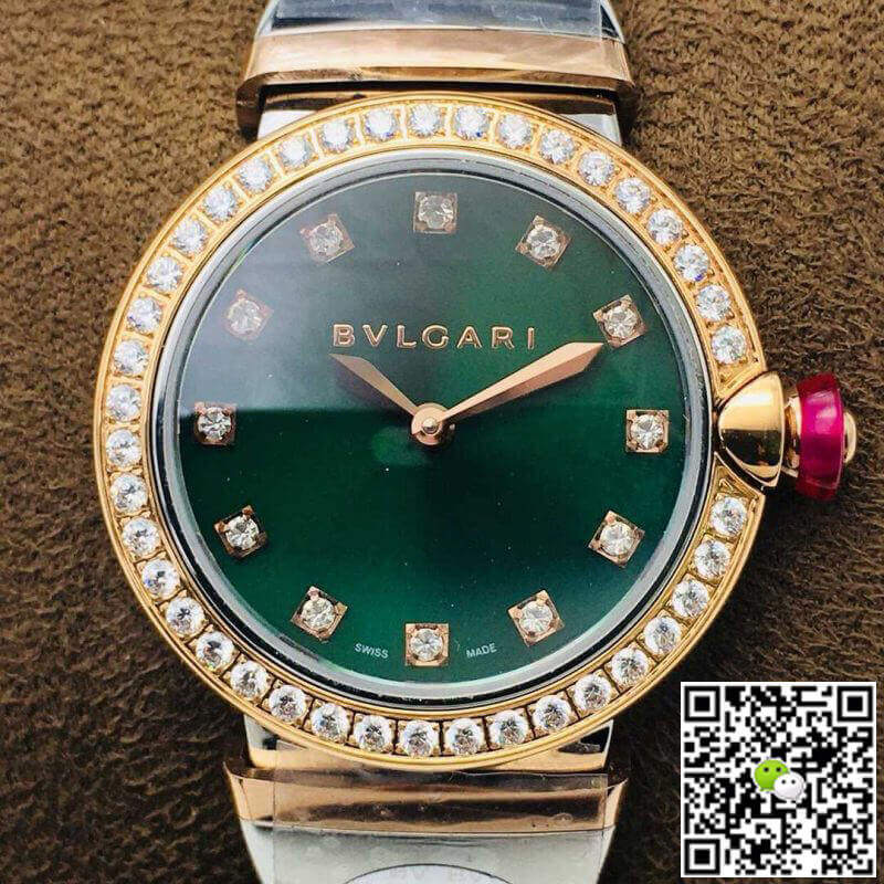 Replica Bvlgari LVCEA 11 Best Edition BV Factory Diamond-set Green Dial