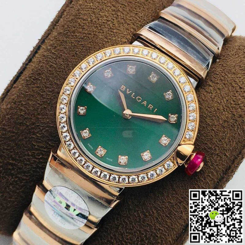 Replica Bvlgari LVCEA 11 Best Edition BV Factory Diamond-set Green Dial