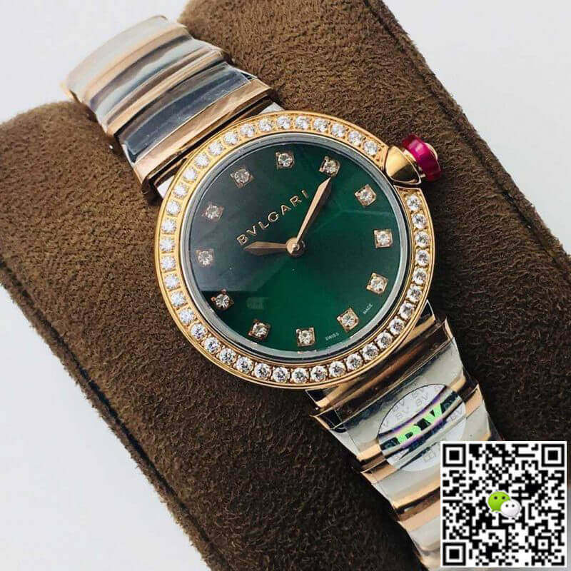 Replica Bvlgari LVCEA 11 Best Edition BV Factory Diamond-set Green Dial