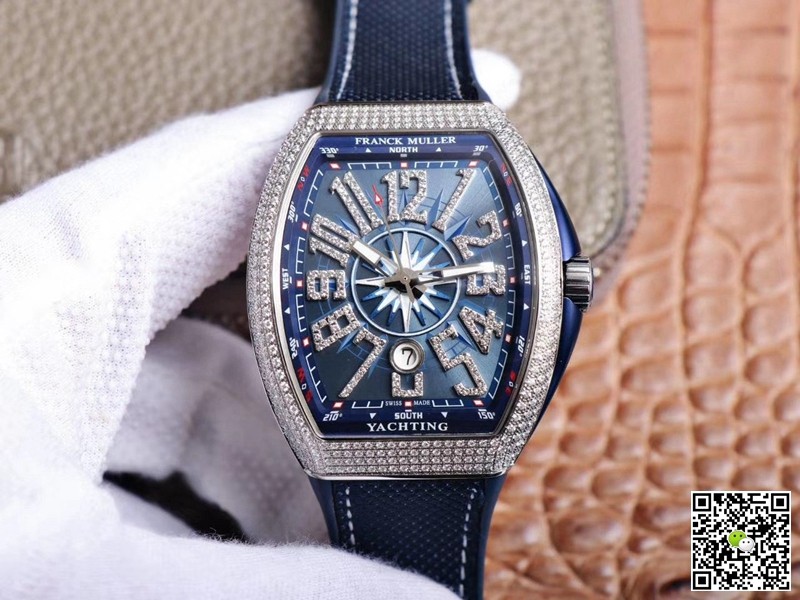 Replica Franck Muller Mens Collection V45 SC DT Yachting 11 Best Edition ZF Factory Blue Dial Swiss ETA9015