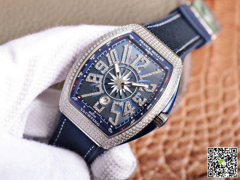 Replica Franck Muller Mens Collection V45 SC DT Yachting 11 Best Edition ZF Factory Blue Dial Swiss ETA9015